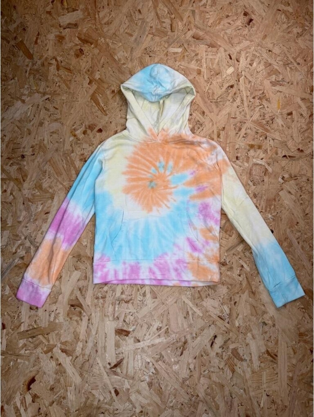 Vanilla Star Girls Hoodie Size M 10 12 Tie Dye Pastel Pink Blue Yellow Pullover